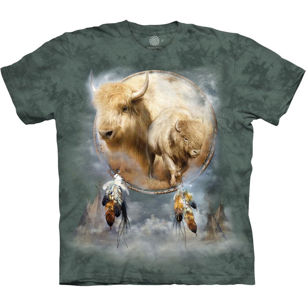 The Mountain T-Shirt Dream Catcher Buffalo Graphic C. Cavalaris Gray Size 3XL